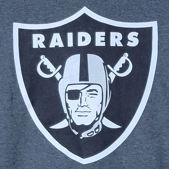 Men's Majestic NFL Raiders Grey Crew Neck Short Sleeve Tee - XL - Picture 2 of 6